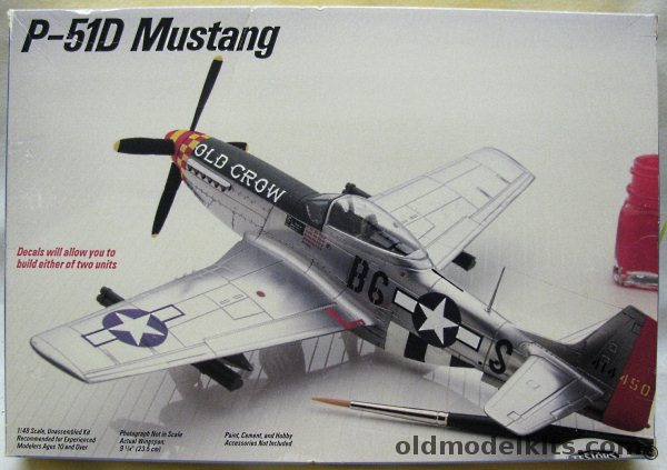 Testors 1/48 TWO P-51D Mustang - 'Old Crow' 357 FG 363 FS Maj.  Anderson Winter 1944-45 / 'The Millie G' 55 FG 343 FS Maj Gillier 1944, 590 plastic model kit